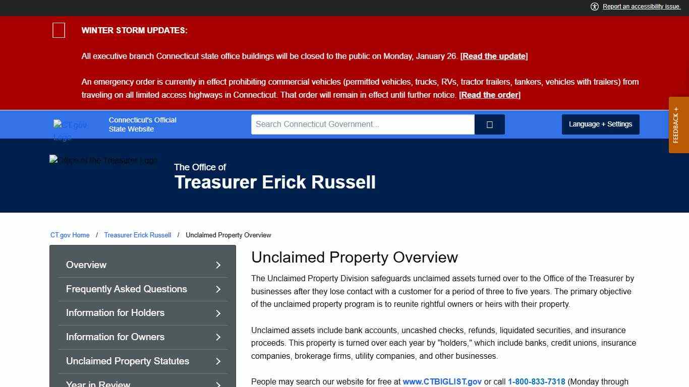 Unclaimed Property Overview